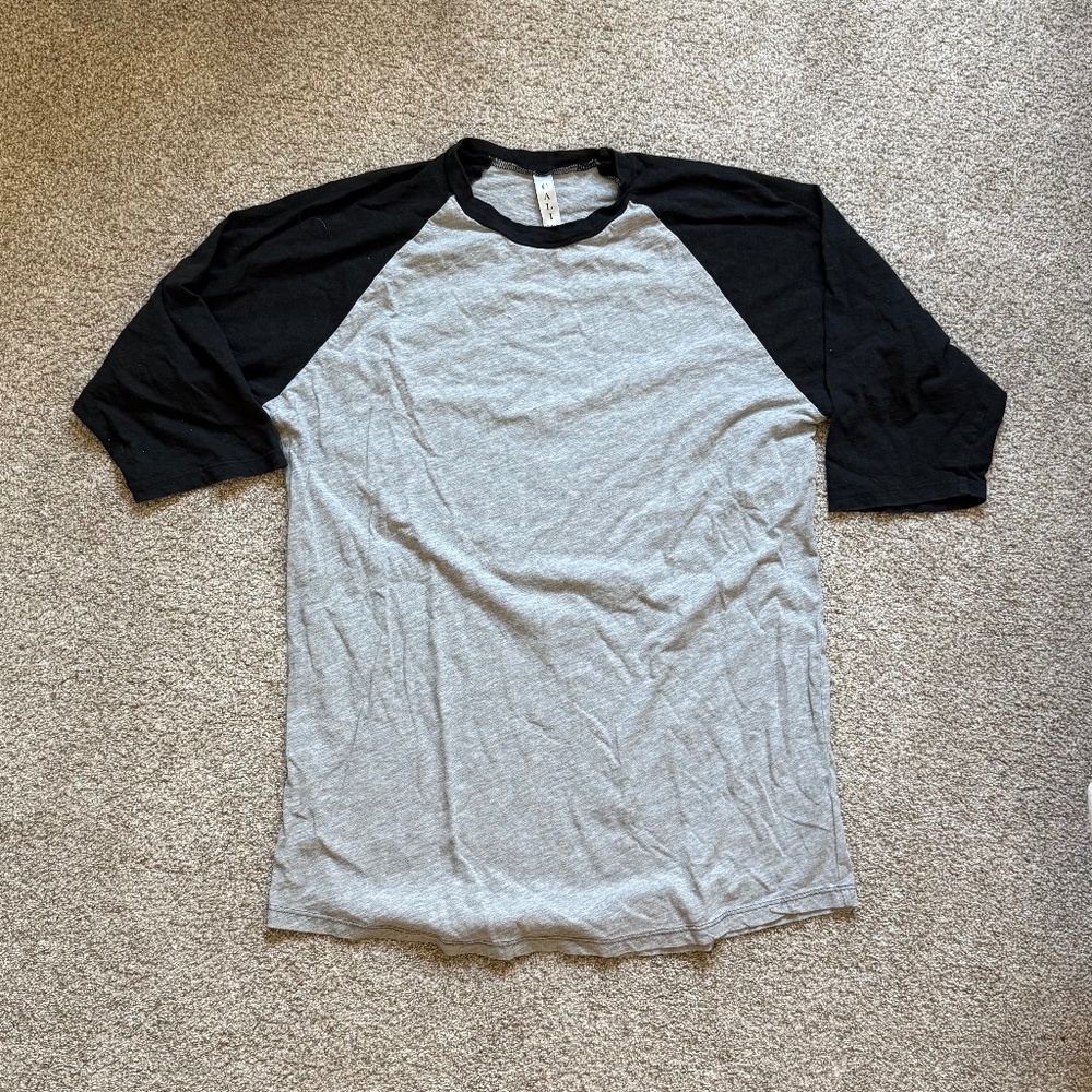 Women's Grey and Black T-shirt